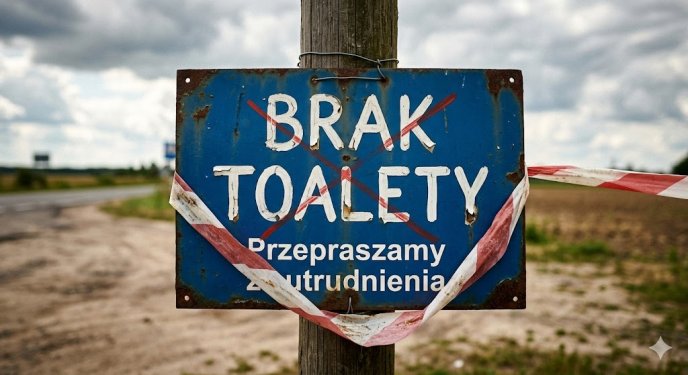 Nowoczesny kompleks, archaiczny problem. Mieszkańcy Strzyżowa pytają o brak toalet w parku handlowym