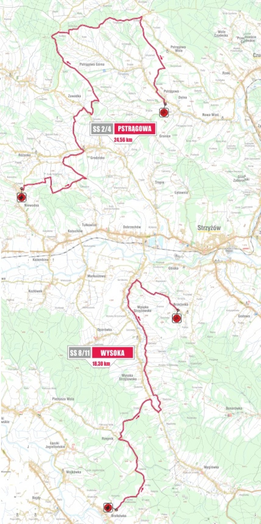 Rajd Rzeszowski MAPY z powiatu Strzyżowskiego