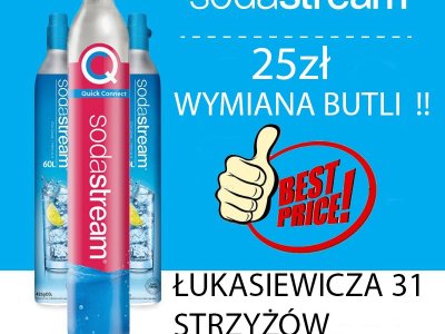 Napełnianie i wymiana butli sodastream Różowe i niebieskie 25zł